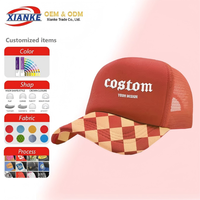 Gorras Trucker de Espuma Personalizadas X&K, Malla a Cuadros, Camuflaje Rosa, Unisex, Moda Hip Hop, Estilo Moderno, Ropa Urbana, Verano, Playa, Aire Libre