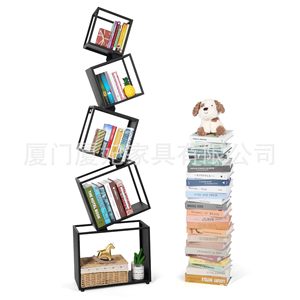 Estantería Five Elements de 5 niveles, negra, que ahorra espacio, para almacenamiento moderno y muebles creativos - Product Image 5