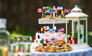 Banderas de bambú personalizadas al por mayor con logo para decoración de pasteles, <span class=keywords><strong>hamburguesas</strong></span> y alimentos - Product Image 5