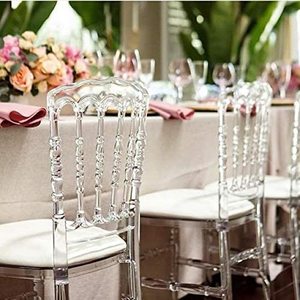 Chaises de mariage Chiavari en résine acrylique transparente, vente en gros d'usine, pour événements, fêtes, salon et entrée - Product Image 5