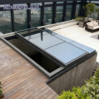 Fenêtre de toit en aluminium à double vitrage insonorisée Rogenilan pour balcon, avec télécommande