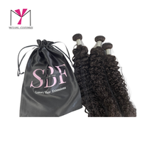 Sac à cheveux personnalisé en satin et soie pour extensions capillaires / Pochette en satin / Impression sérigraphique du logo du client / Recyclable