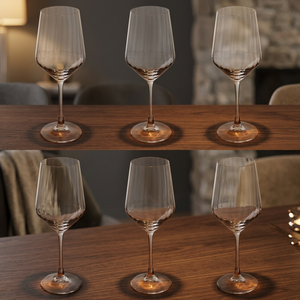 Set di 6 Bicchieri da Vino Moderni in Vetro Trasparente Optic Sibilla da 510ml, Lavabili in Lavastoviglie - Product Image 3