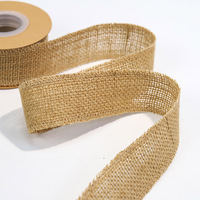 Usine Linge Vente Bien Tissé Bord Jute Tissu Imprimé Ruban Rouleau Toile De Jute Jute Rubans pour Fleur Panier Décoration