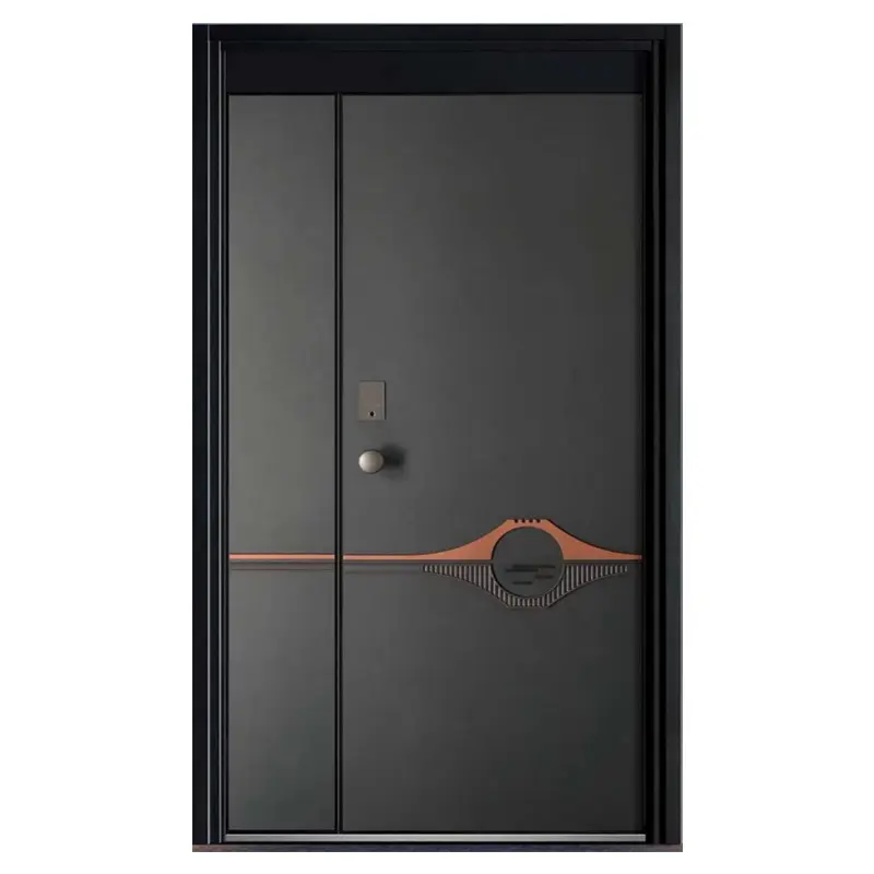 Сделано в Китае, 2024, Лидер продаж, сверхмощная Поворотная входная дверь, черное зеркало, металлическая нержавеющая сталь, наружная входная дверь