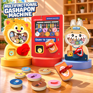 Neuer Stil Gashapon-Automat Lustiges Kinderspielzeug Hölzerner Simulierter Verkaufsautomat Rollenspiel Frühpädagogisches Interaktives Brettspiel - Product Image 1