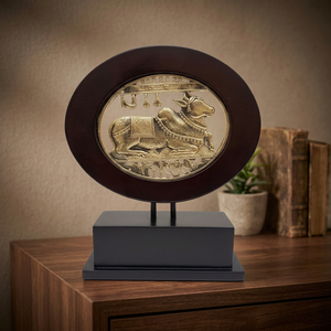Escultura de Nandi de Latón de Lujo, Hecha a Mano, Arte Metálico en Relieve, Set de Regalo Decorativo - Product Image 4