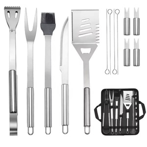 Juego de Utensilios para Barbacoa de Acero Inoxidable de Alta Calidad de 13 Piezas con Bolsa de Tela, Fácil de Limpiar, para Cocina al Aire Libre - Product Image 1