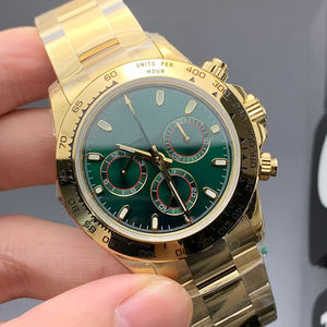 Montre mécanique de luxe haut de gamme, mouvement 4130, cadran de 40 mm, boîtier épais plaqué or, bracelet en acier inoxydable de haute qualité lumineux - Product Image 2