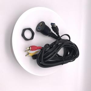 Resistente a los rayos UV ABS IP65 impermeable 3,5mm Cable de Audio del coche Panel de montaje al ras - Product Image 3