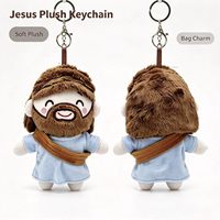 Porte-clés pendentif en peluche religieux Jésus, mini poupée en peluche Kawaii, idéal pour souvenir - Vente chaude