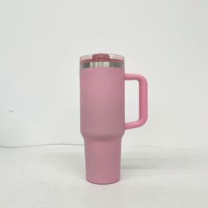 แก้วกาแฟแบบพกพาสำหรับสกรีนลาย พร้อมฝาปิดแบบพลิกได้ ทำจากสแตนเลส พร้อมหลอดดูดแบบถอดได้ ขนาด 40 ออนซ์ - Product Image 2