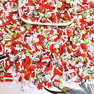 CHENXI 500g Confettis en argile polymère sur le thème de Noël, mélange de pingouins, flocons de neige, perles, garniture pour slime, personnalisé en 3D - Product Image 1