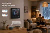 Thermostat de chauffage au sol intelligent WiFi OEM Tuya avec écran couleur TFT, contrôlable par application multilingue, programmable