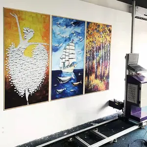 Impressora UV automática para decoração de paredes e exteriores, papel vertical 3D, máquina de impressão de paredes e piso, arte de parede