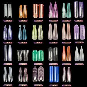 Juego de 288 <span class=keywords><strong>Uñas</strong></span> Postizas de Doble Forma Coloridas en Caja, Extensiones Rápidas para <span class=keywords><strong>Uñas</strong></span> Francesas, Moldes Modernos - Product Image 4