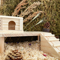 Lit plateforme en bois pour hamster avec mezzanine et cachette pour petits animaux, fournitures de cage DIY