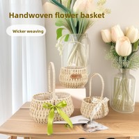 Panier en osier blanc tressé, panier rond tressé pour fruits, collations, centre de table, décoration intérieure et organisation de table, ovale tressé