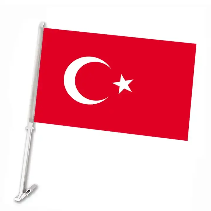 Factory Custom Direct Selling Best Price Polyester 30*45 cm Car Flags Turkey Turk Flag For Promotional Sales