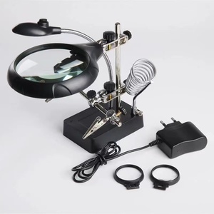 Plug Soudage Loupe 5 LED Clip Auxiliaire Loupe 3 In1 Main Soudure <span class=keywords><strong>Fer</strong></span> À <span class=keywords><strong>Souder</strong></span> Stand Holder Station Loupe - Product Image 4