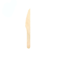 Couteaux en bois biodégradables jetables de 140 mm/165 mm/180 mm pour la vente en gros, sûrs pour la manipulation des aliments et les fêtes
