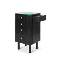 Chariot de Salon de Coiffure en Bois avec Plateau en Verre et Support pour Sèche-Cheveux – Offre Spéciale