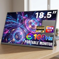 Moniteur portable 18,5 pouces 100Hz IPS 1080p avec support pliable USB-C HD, stock UE/US, extension d'écran pour ordinateur portable pour le travail et les voyages, OEM/ODM