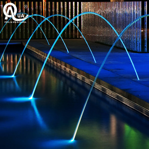 Fontaine à jets laminaires sur mesure Water Crown avec système de contrôle pour centre commercial, fontaine sèche paysagère - Product Image 1