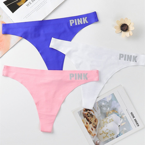 Culottes string personnalisées pour filles, taille basse, sans couture, en soie glacée, sans trace, <span class=keywords><strong>tanga</strong></span>, sous-vêtements, string mignon, logo, marque privée, pour femmes - Product Image 2