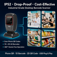 Lecteur de codes-barres intelligent FS30 à détection automatique 2D QR USB mains libres pour restaurant, restauration rapide et caisse rapide
