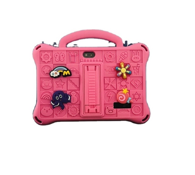 New 7-inch Children's Tablet Cartoon with Stand Silicone Sleeve Anti-fall Downloadable Software Puzzle Tablet for Children