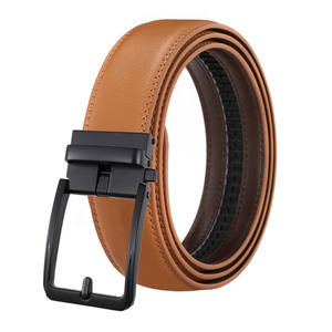 Cinturón de cuero dividido de alta calidad para hombre con aleación automática para hebilla hueco Formal y estilos occidentales de moda para venta al por mayor - Product Image 1