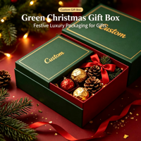 Boîte cadeau en velours vert personnalisée avec insert séparateur pour emballage de bonbons de fête