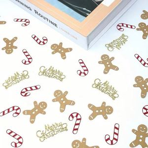 Stock d'usine – Confettis de table scintillants métalliques dorés « Joyeux Noël » en forme de pain d'épices pour la décoration de fêtes, mariages et festivals - Product Image 2