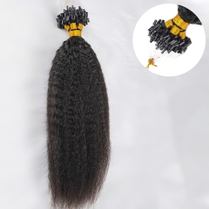 Microlínea de <span class=keywords><strong>pesca</strong></span> de colores, cabello humano brasileño 100% virgen, colores personalizados, enlaces de cabello, microanillo grueso, extensiones de cabello con cuentas - Product Image 2