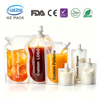 Pochette Doypack personnalisée en plastique alimentaire avec bec verseur, réutilisable, pour emballage de boissons, jus, yaourts