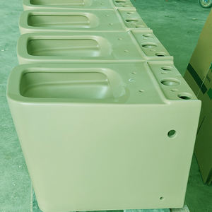 Inodoro de una pieza, color negro, cisterna doble, inodoro meblue, descarga superior, inodoros de descarga directa, color caqui mate - Product Image 5