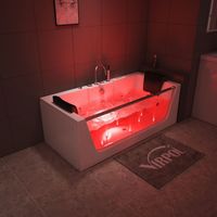 Baignoire autoportante de conception moderne 2026, baignoire en acrylique blanche pour 1 personne, baignoire de spa intérieure pour hôtels