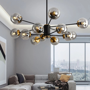 2025 mới Bắc Âu đơn giản phân tử hậu hiện đại phong cách sáng tạo cá tính Nhà hàng đèn chùm thủy tinh - Product Image 1