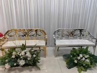 Chaise de mariage en acier inoxydable, banc de réception pour couple, idéal pour les mariages