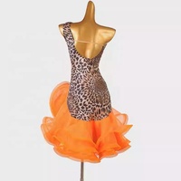 Nouvelle robe de danse latine imprimée, costume de compétition professionnel, robe de scène à épaules dénudées, jupe de danse Samba en soie/coton