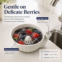 Bol en céramique Berry pour fruits avec design en spirale et système de drainage, outil de rinçage manuel pour la maison, sûr pour les aliments, facile à nettoyer, article de cuisine