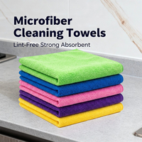 Toalla de microfibra colorida de 400GSM para lavado de coches, sin pelusa, absorbente, paño para detallado de coches, trapos de limpieza para el hogar, suministro a granel al por mayor