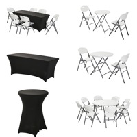 Tables et chaises en plastique légères, modernes, pour événements extérieurs, mariages, banquets, conférences, traiteurs, à prix bas