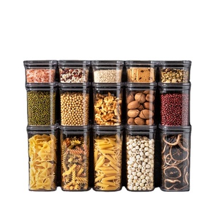 Spot Plastic Transparent Sealed Cans Cereals Storage Cans Pet Square Moisture-Proof Sealed Food Storage Tank