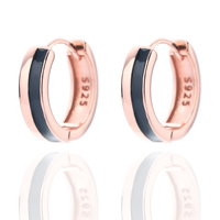 Bijoux en argent Sterling 925 pour femmes, petites boucles d'oreilles en émail, cercle, exquis, nouvelle collection 925