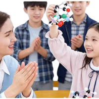 Kit de modelo de estructura molecular de átomos, 208 piezas, modelo de enlace atómico con bolas de colores para la enseñanza de química en escuelas secundarias y preparatorias