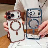 Coque Magnétique Transparente de Luxe pour iPhone 17 Pro Max, Compatible Charge Sans Fil, Étui de Téléphone pour iPhone 16 15 14 11 12 13