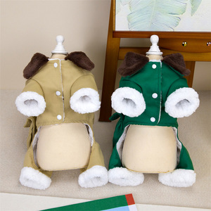 Jaket mantel anjing peliharaan katun mewah OEM/ODM pakaian anak anjing musim dingin rompi Jeans tebal untuk anjing kecil hangat dan modis - Product Image 4