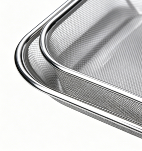 Panier carré <span class=keywords><strong>en</strong></span> acier inoxydable à mailles fines à anneau unique - <span class=keywords><strong>Passoire</strong></span> et égouttoir durables de qualité alimentaire - Product Image 5